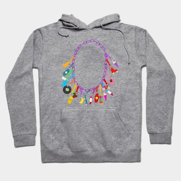 80's Charm Necklace Hoodie by jenblove